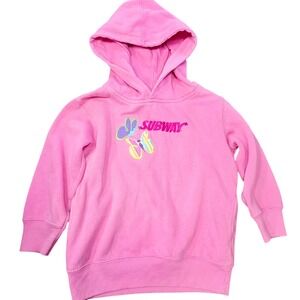 Kids Pink Subway Butterfly Hoodie Rabbit Skins Sweatshirt Size 4 Y2K Girl